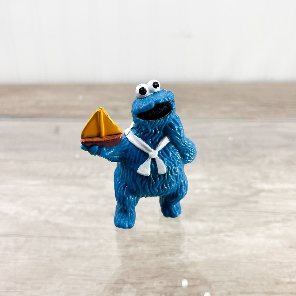Vintage Sesame Street Cookie Monster with Sailboat Tara Toy Cake Topper Muppets
